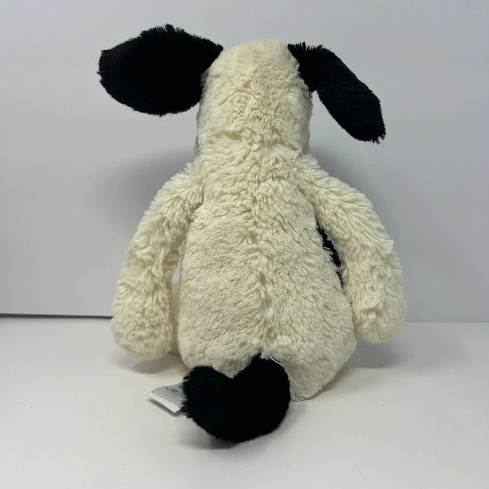 Jellycat Bashful Dog Puppy Plush Black white Stuffed Animal 9